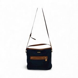 Michael Kors MK Large Nylon Crossbody Shoulder Handbag Purse Navy